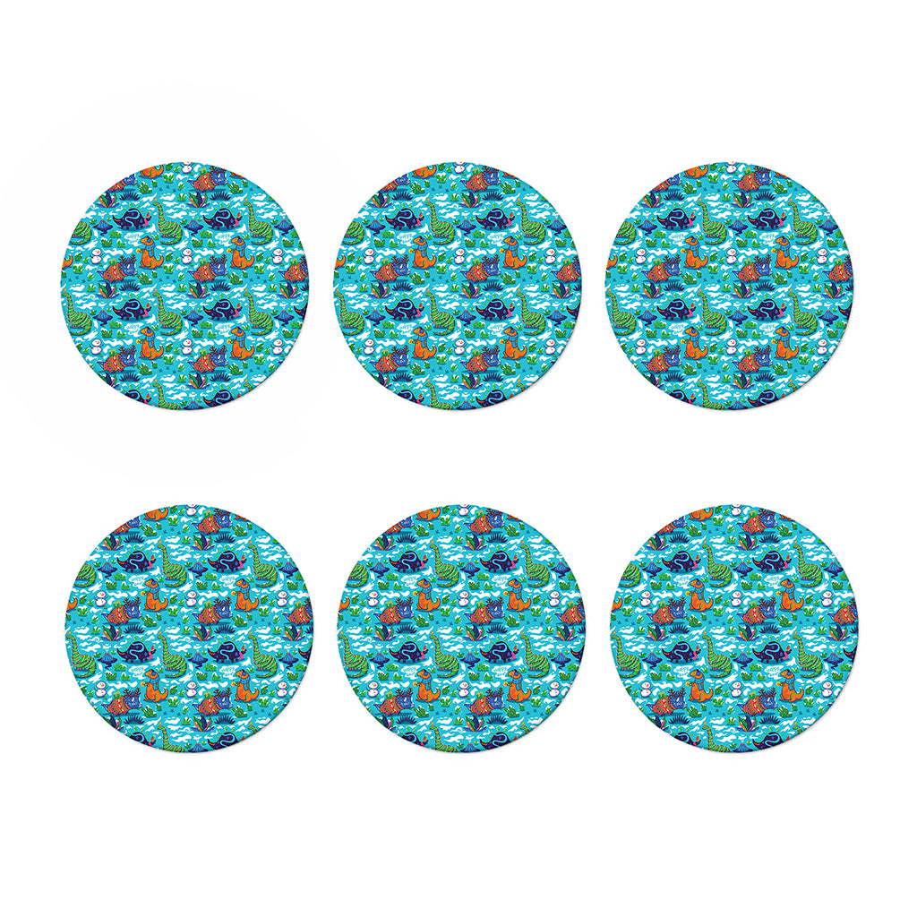 Xmas Dinosaur Pattern Print Coaster Set