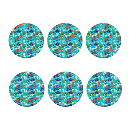 Xmas Dinosaur Pattern Print Coaster Set