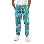 Xmas Dinosaur Pattern Print Cotton Pants