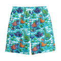 Xmas Dinosaur Pattern Print Cotton Shorts