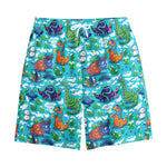 Xmas Dinosaur Pattern Print Cotton Shorts