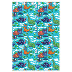 Xmas Dinosaur Pattern Print Curtain