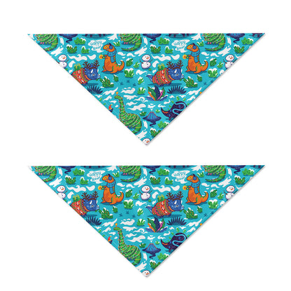 Xmas Dinosaur Pattern Print Dog Bandana
