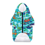 Xmas Dinosaur Pattern Print Dog Zip Up Hoodie