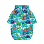 Xmas Dinosaur Pattern Print Dog Zip Up Hoodie