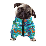 Xmas Dinosaur Pattern Print Dog Zip Up Jacket