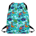 Xmas Dinosaur Pattern Print Drawstring Backpack