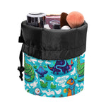 Xmas Dinosaur Pattern Print Drawstring Makeup Bag