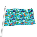 Xmas Dinosaur Pattern Print Flag