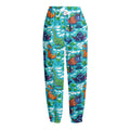 Xmas Dinosaur Pattern Print Fleece Lined Knit Pants