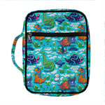 Xmas Dinosaur Pattern Print Front Pocket Bible Bag