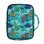 Xmas Dinosaur Pattern Print Front Pocket Bible Bag