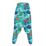 Xmas Dinosaur Pattern Print Hammer Pants