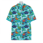 Xmas Dinosaur Pattern Print Hawaiian Shirt