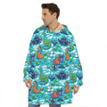 Xmas Dinosaur Pattern Print Hoodie Blanket
