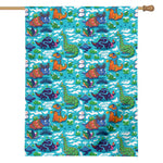Xmas Dinosaur Pattern Print House Flag