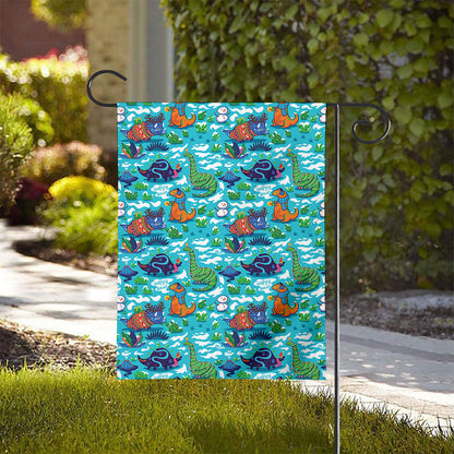 Xmas Dinosaur Pattern Print House Flag