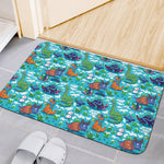Xmas Dinosaur Pattern Print Indoor Door Mat