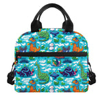 Xmas Dinosaur Pattern Print Insulated Lunch Bag