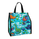 Xmas Dinosaur Pattern Print Insulated Lunch Tote
