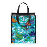 Xmas Dinosaur Pattern Print Insulated Lunch Tote