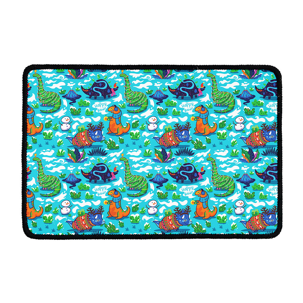 Xmas Dinosaur Pattern Print Kitchen Mat