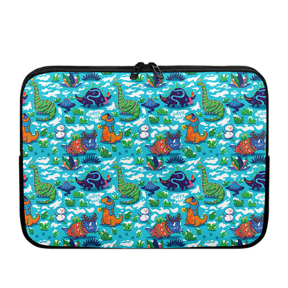 Xmas Dinosaur Pattern Print Laptop Sleeve