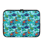 Xmas Dinosaur Pattern Print Laptop Sleeve