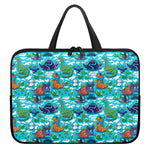 Xmas Dinosaur Pattern Print Laptop Sleeve With Handle
