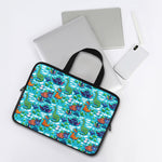 Xmas Dinosaur Pattern Print Laptop Sleeve With Handle
