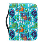 Xmas Dinosaur Pattern Print Leather Bible Cover