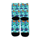 Xmas Dinosaur Pattern Print Long Socks