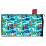 Xmas Dinosaur Pattern Print Mailbox Cover