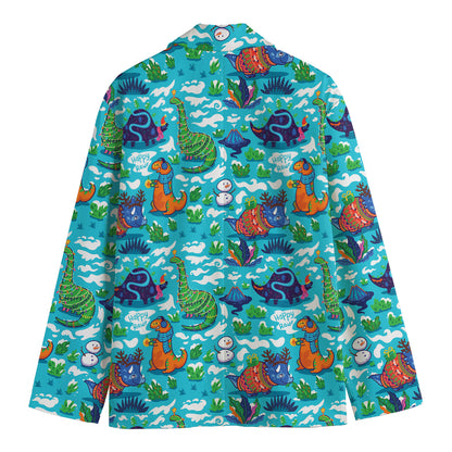 Xmas Dinosaur Pattern Print Men's Blazer
