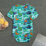 Xmas Dinosaur Pattern Print Men's Bodysuit