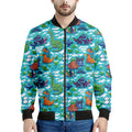 Xmas Dinosaur Pattern Print Men's Bomber Jacket
