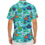 Xmas Dinosaur Pattern Print Men's Deep V-Neck Shirt