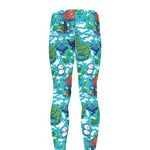 Xmas Dinosaur Pattern Print Men's leggings