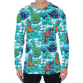 Xmas Dinosaur Pattern Print Men's Long Sleeve T-Shirt