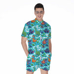 Xmas Dinosaur Pattern Print Men's Rompers