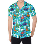 Xmas Dinosaur Pattern Print Men's Shirt