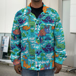 Xmas Dinosaur Pattern Print Men's Shirt Jacket