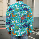 Xmas Dinosaur Pattern Print Men's Shirt Jacket