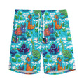 Xmas Dinosaur Pattern Print Men's Athletic Shorts