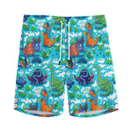 Xmas Dinosaur Pattern Print Men's Sports Shorts