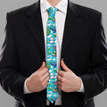 Xmas Dinosaur Pattern Print Necktie
