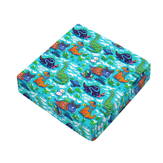 Xmas Dinosaur Pattern Print Outdoor Seat Cushion Cover