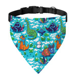 Xmas Dinosaur Pattern Print Over The Collar Dog Bandana
