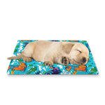 Xmas Dinosaur Pattern Print Pet Cooling Mat Cover