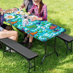 Xmas Dinosaur Pattern Print Picnic Table Cover